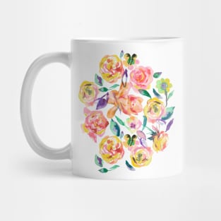 Watercolor Floral Roses Mug